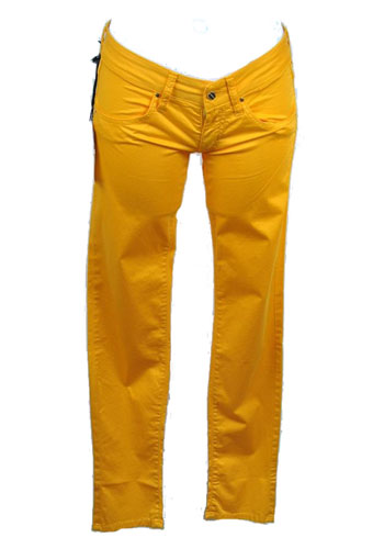 Летние женские брюки мет Италия зауженные слим желтые цветные фото